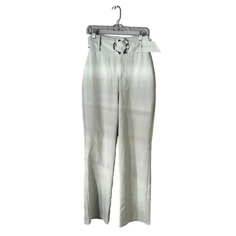 Missguided Seafoam Trousers with Belt Size 6